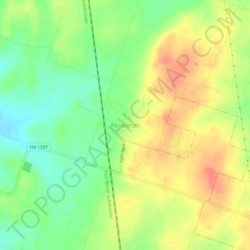 Mappa topografica Pendleton, altitudine, rilievo