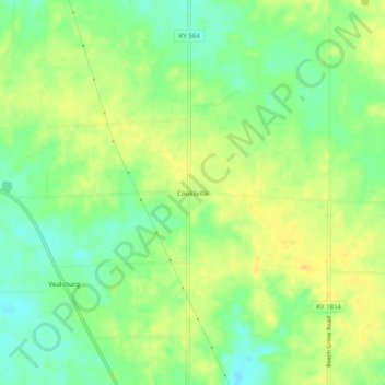 Mappa topografica Cooksville, altitudine, rilievo