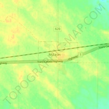 Mappa topografica McLean, altitudine, rilievo