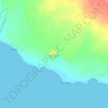 Mappa topografica Nāpuʻuapele, altitudine, rilievo