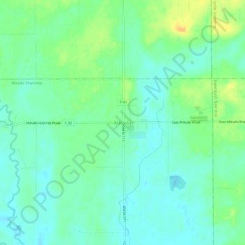 Mappa topografica Mikado, altitudine, rilievo