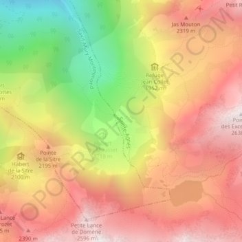 Mappa topografica Ravin des excellences, altitudine, rilievo