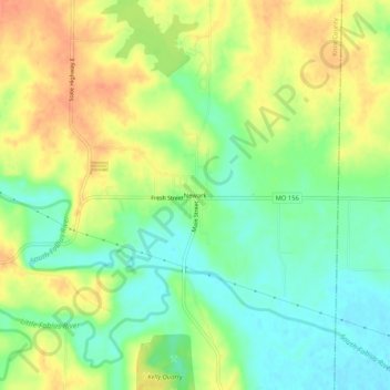 Mappa topografica Newark, altitudine, rilievo