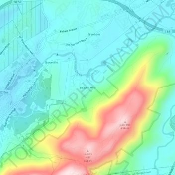 Mappa topografica Beacon Hills, altitudine, rilievo