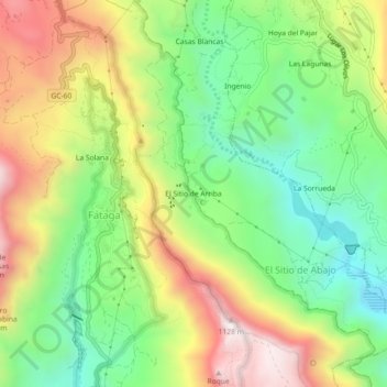 Mappa topografica El Sitio de Arriba, altitudine, rilievo