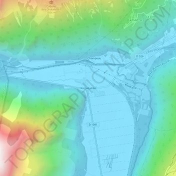 Mappa topografica Rochetaillée, altitudine, rilievo