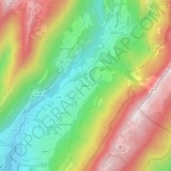 Mappa topografica Rosset, altitudine, rilievo