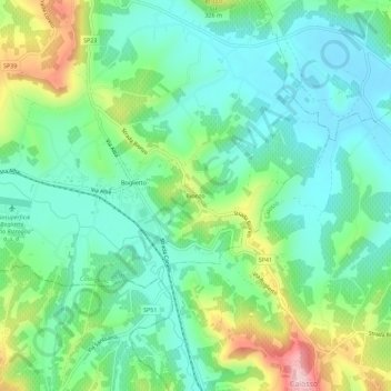 Mappa topografica Bionzo, altitudine, rilievo