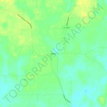 Mappa topografica Pride, altitudine, rilievo