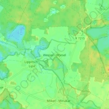 Mappa topografica Wessel - Wjesel, altitudine, rilievo
