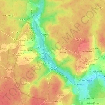 Mappa topografica L'Aunay Briquart, altitudine, rilievo