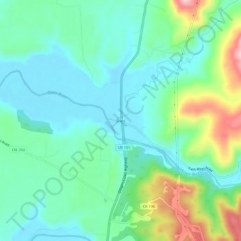 Mappa topografica Sixes, altitudine, rilievo