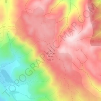 Mappa topografica Pigeon Point, altitudine, rilievo