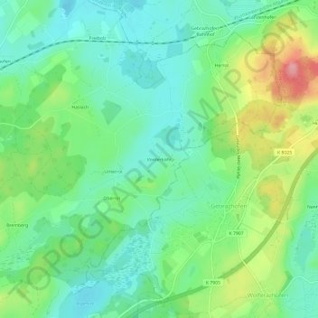 Mappa topografica Vorderköhr, altitudine, rilievo