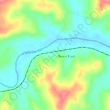Mappa topografica Airosa Galvão, altitudine, rilievo