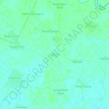 Mappa topografica Larh Pur, altitudine, rilievo