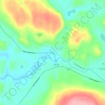Mappa topografica Fine, altitudine, rilievo