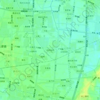 Mappa topografica 井坊张村, altitudine, rilievo