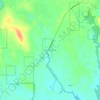 Mappa topografica Williams Crossing, altitudine, rilievo