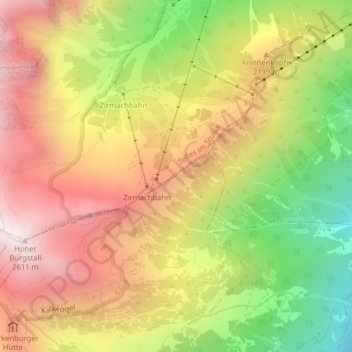 Mappa topografica Sennjoch, altitudine, rilievo