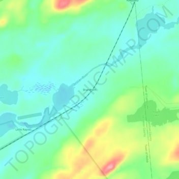 Mappa topografica Brandreth, altitudine, rilievo