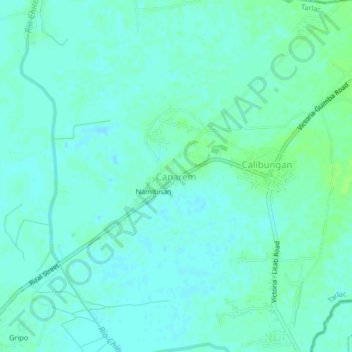 Mappa topografica Canarem, altitudine, rilievo