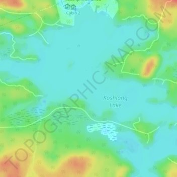 Mappa topografica Koshlong Lake, altitudine, rilievo