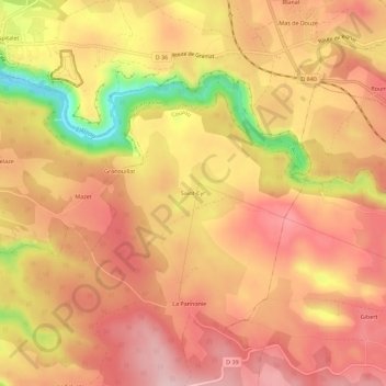 Mappa topografica Saint-Cyr, altitudine, rilievo