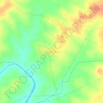 Mappa topografica Puncha, altitudine, rilievo