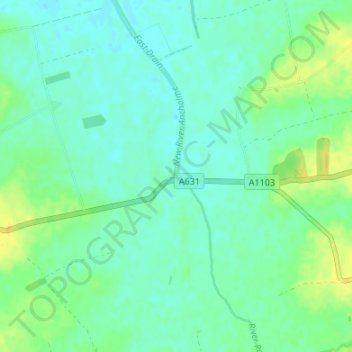 Mappa topografica Bishopbridge, altitudine, rilievo