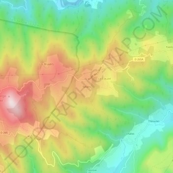 Mappa topografica Tallans, altitudine, rilievo