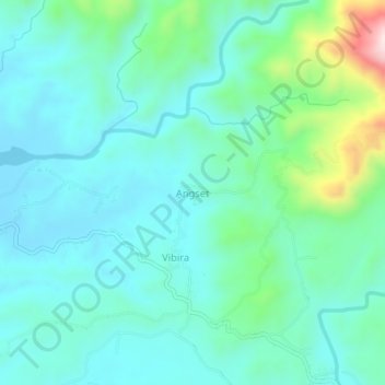 Mappa topografica Angset, altitudine, rilievo