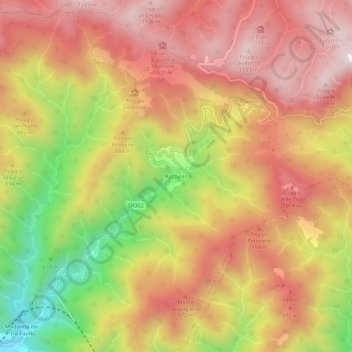 Mappa topografica Razzuolo, altitudine, rilievo
