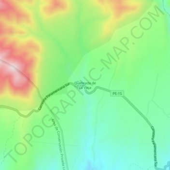 Mappa topografica Quebrada de La Vaca, altitudine, rilievo
