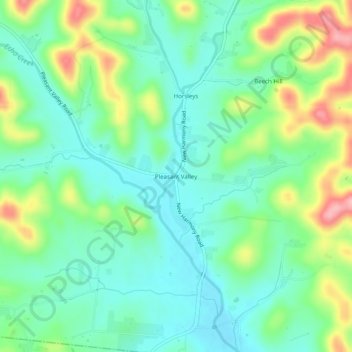 Mappa topografica Pleasant Valley, altitudine, rilievo