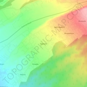 Mappa topografica Rājāwāla, altitudine, rilievo