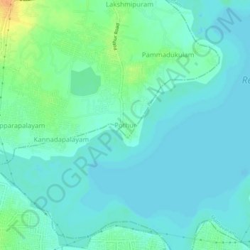 Mappa topografica Pothur, altitudine, rilievo