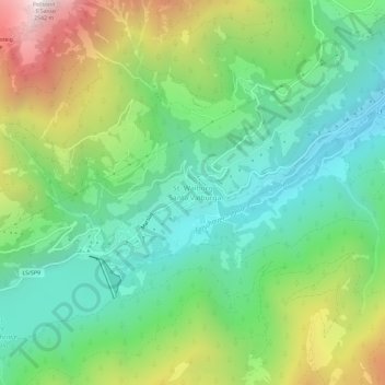 Mappa topografica St. Walburg, altitudine, rilievo