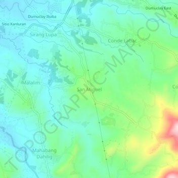 Mappa topografica San Miguel, altitudine, rilievo