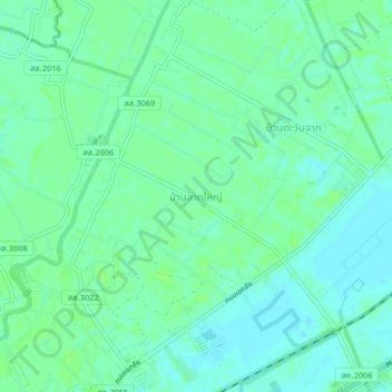 Mappa topografica Ban Lat Yai, altitudine, rilievo
