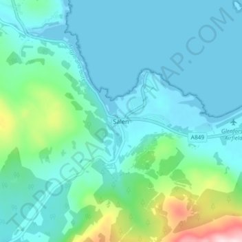 Mappa topografica Salen, altitudine, rilievo