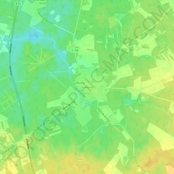 Mappa topografica Le Bourg, altitudine, rilievo