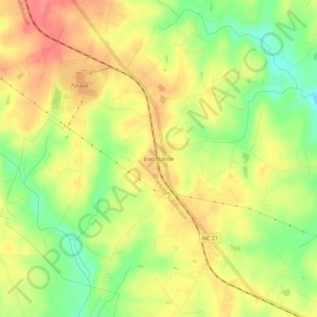Mappa topografica Iron Station, altitudine, rilievo