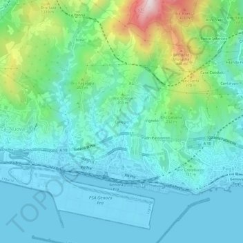 Mappa topografica Collegio, altitudine, rilievo