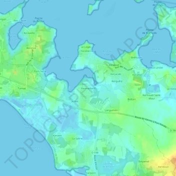 Mappa topografica Kermaillard, altitudine, rilievo