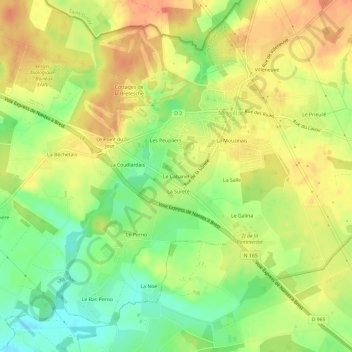 Mappa topografica Le Cabanet, altitudine, rilievo