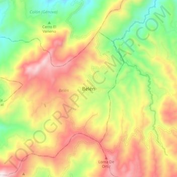 Mappa topografica Belén, altitudine, rilievo