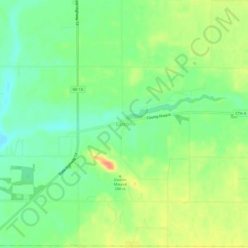 Mappa topografica Easton, altitudine, rilievo