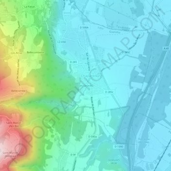 Mappa topografica Les Girards, altitudine, rilievo