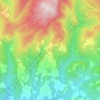 Mappa topografica Volpaia, altitudine, rilievo